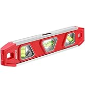 WORKPRO 9-Inch Torpedo Level Magnetic, Small Leveler Tool with 3 Different Bubbles 45°/90°/180° a...