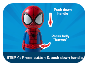 Step 3 - When finished, press button & push down handle