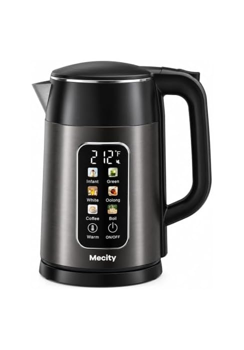 Mecity Electric Kettle 1.7L Touch Screen Temperature Control Water Boiler, No Plastic Contact wit...