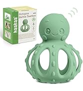 haakaa 2-in-1 Baby Teething Toy,Octopus Teether with Gentle Rattle,Soft Textured Teether for Sore...