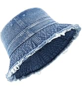 Zylioo XX-Large Denim Bucket Sun Hat,Oversized Jean Fisherman Hats,Adjustable Packable Summer Tra...