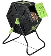 Simply Bio 22 Gallon Outdoor Compost Tumbler Bin – BPA-Free, Rotating Composting Bin for Garden, ...