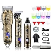 Suttik Hair Clippers for Men Nose and Beard Trimmer Set of 3, Professional Cordless Barber Clippe...