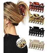 ACECHA 4 Pack Butterfly Double Row Claw Clips for Women Thin Hair, 3.1" Medium Strong Hold Fine H...