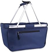 Picnic Basket, SIYUAN Collapsible Shopping Basket 24L Portable Grocery Basket with 2 Handles Reus...