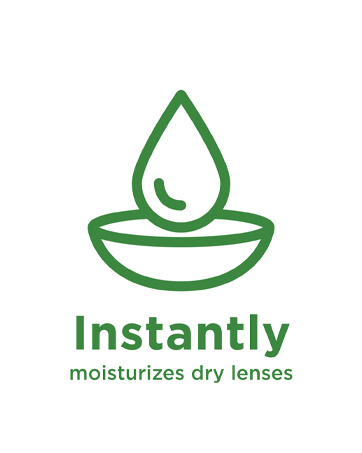 Instantly moisturizes dry lenses