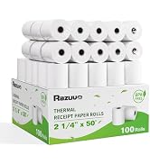 (100 Rolls) 2 1/4 X 50 Thermal Paper Rolls- Receipt Paper, White, Compatible With Most Machines, ...