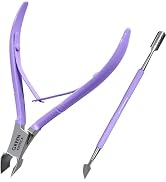 Cuticle Trimmer with Cuticle Pusher Professional Stainless Steel Cuticle Cutter Sharp Blades Doub...