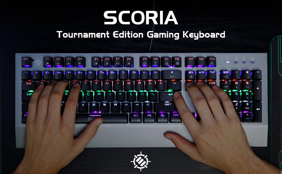 Scoria Tournament Edition Keyboard with hands on keys