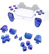 eXtremeRate Replacement D-pad R1 L1 R2 L2 Triggers Share Options Face Buttons, Chameleon Purple B...