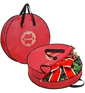 BALEINE 2 Pack Wreath Storage Container, Christmas Wreath Storage Bag with Reinforced Handle for ...