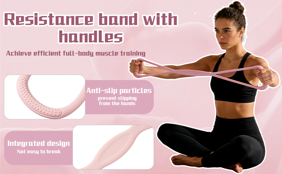 RYAOLELY Figure 8 Resistance Band, Exercise Band for Physical Therapy, Yoga Pilates Home Workout