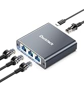 Ethernet Splitter 1 to 3 1000Mbps, Dockteck Internet Cable Splitter | High Speed Internet Splitte...