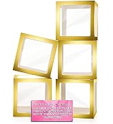 Baby Boxes with Letters for Baby Shower, 5 Clear Balloon Boxes with 78 Letters & Numbers, Baby Bl...