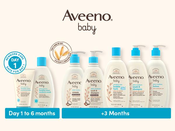 Aveeno Baby products, harnessing the power of oat to care for baby's sensitive skin from day one