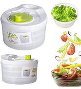 niceeshop Capacity 3L Salad Spinner Vegetable Washer Fruit Vegetable Bowl Salad Spinner with Cove...