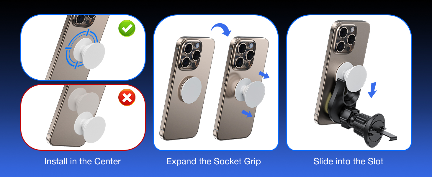 pop socket phone mount for car