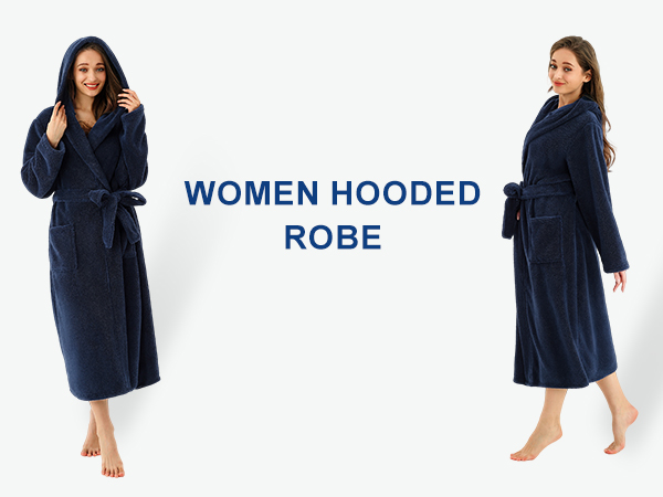 women hooded robe