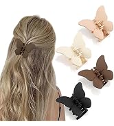 ATODEN Butterfly Hair Clips 4 Pcs Hair Claw Clips for Women Cute Hair Clips for Girls Nonslip Str...