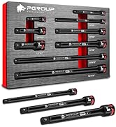 ZAHX 9 Pieces Impact Extension Bar Set, 1/4", 3/8" and 1/2" Drive Socket Extension, Embossed Size...