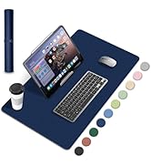 Dual-Sided Desk Pad, Natural Cork & PU Leather Mouse Pad for Desk, Desk Pad Protector, Non-Slip D...