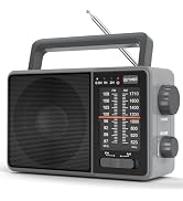 Dreamsky Portable AM/FM Transistor Radio with Sleep Timer, Loud Speaker | Large Knob, Plug in/Bat...