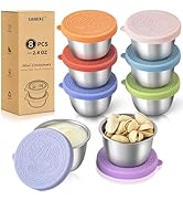 SANEXC 8 Pack - 2.4 Oz Small Salad Dressing Containers To Go, Leakproof Condiment Containers with...