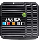 Silicone Trivets for Hot Pots and Pans, 3 Pack Heat Resistant Pot Holders for kitchen Large Silic...