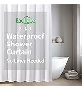 eachope Waterproof Fabric Shower Curtain,No Liner Needed,TPU Laminated Polyester Shower Curtain,C...