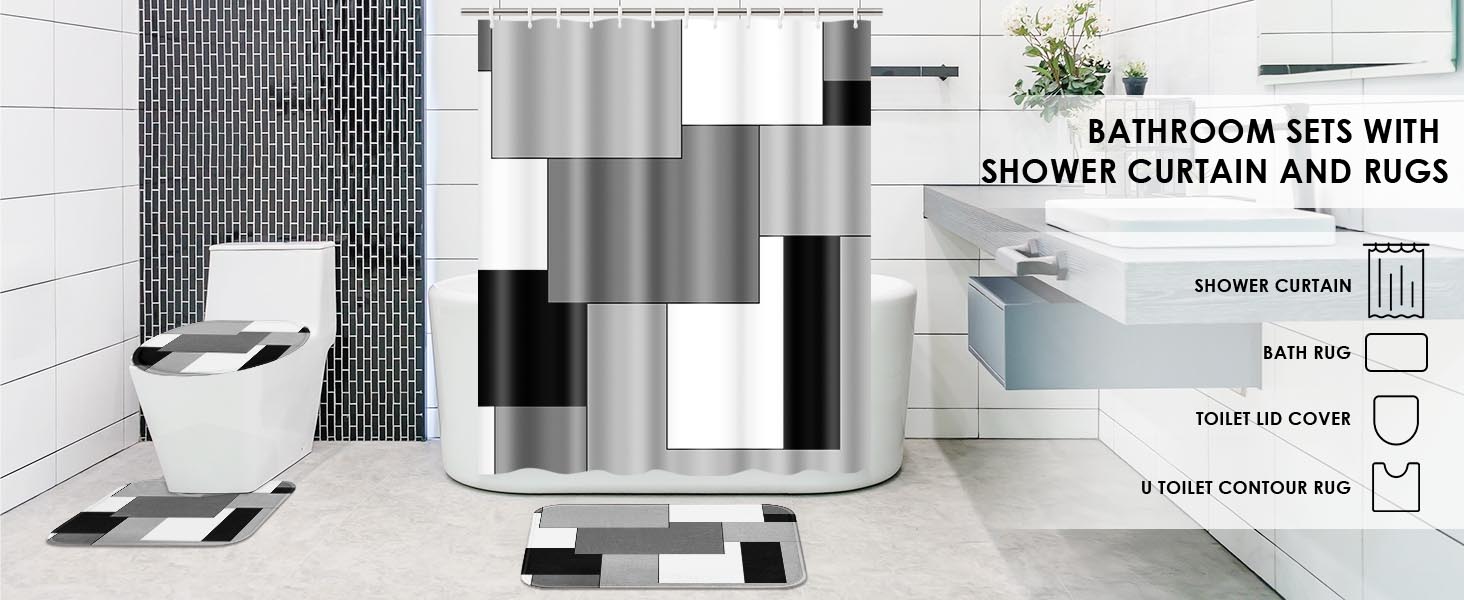 shower curtain sets with rugs
