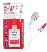 GH1200 (2-in-1) Super Glue for Plastic with Brush Applicator & Nozzle for Toys, Crafts, DIY & Mor...