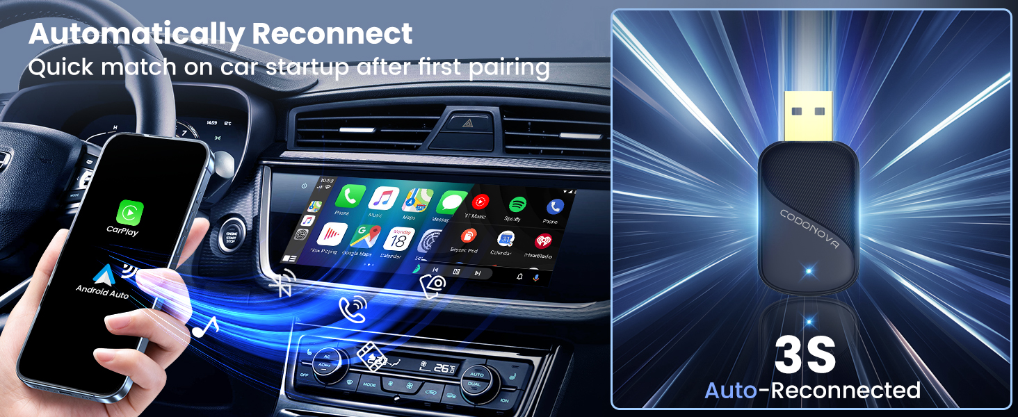 Smart in-car gadget reconnects instantly on engine start after initial pairing session
