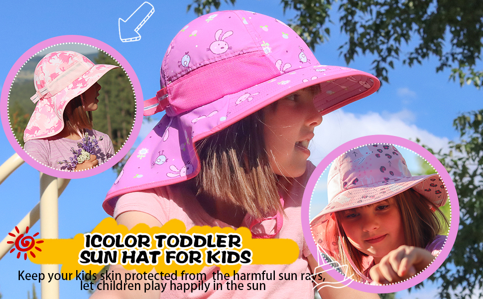 icolor kids Summer outdoor play hats