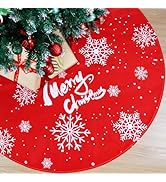 48 Inch Christmas Tree Skirt Xmas Soft Cover Mat Decor Snowflake Farmhouse Tree Skirt for Holiday...