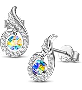 Kate Lynn "Rise From the Ashes" Sterling Silver Phoenix Earrings, Stud Earrings with Crystals fro...