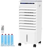 ARLIME 3 in 1 Evaporative Air Cooler, Windowless Swamp Cooler with 4 Modes, 3 Speeds, 7H Timer, W...