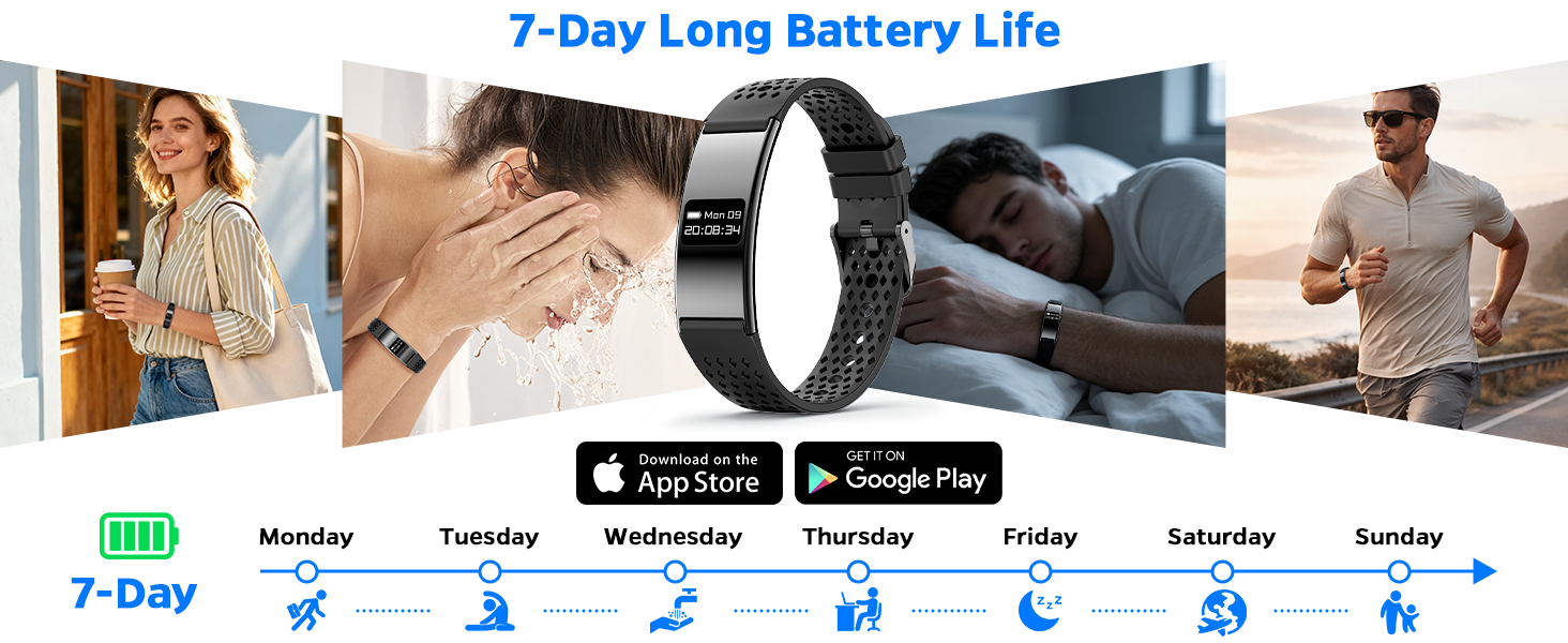 Smart Bracelet for Women Men, Fitness Trackers Bracelet, Sleep Tracker Health Bracelet,Smart Band