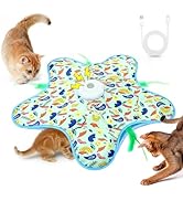 Interactive Cat Toy for Indoor Cats, Rechargeable Touch Activated Hide and Seek Cat Toys, Automat...