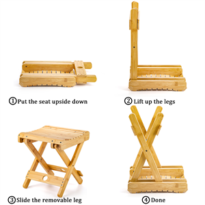 Folding Bamboo Stool for Shower