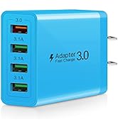 USB Charger 4-Port Fast 3.0 Charging Block USB Wall Charger Plug with USB Charger Block Compatibl...
