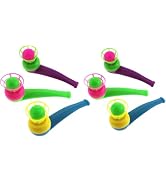 WLngtv 6 Pieces Random Color Floating Blow Pipe and Balls Game, Balance Blowing Stress Reliever f...