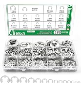 Aienxn 580PCS E Clips Assortment Kit (1.5MM-15MM), 14 Sizes External Retaining Rings, 304 Stainle...