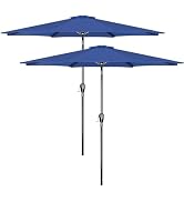 HealSmart 2pcs 9ft Patio Umbrella with Push Button Tilt/Crank, Outdoor Table Market Yard Umbrella...