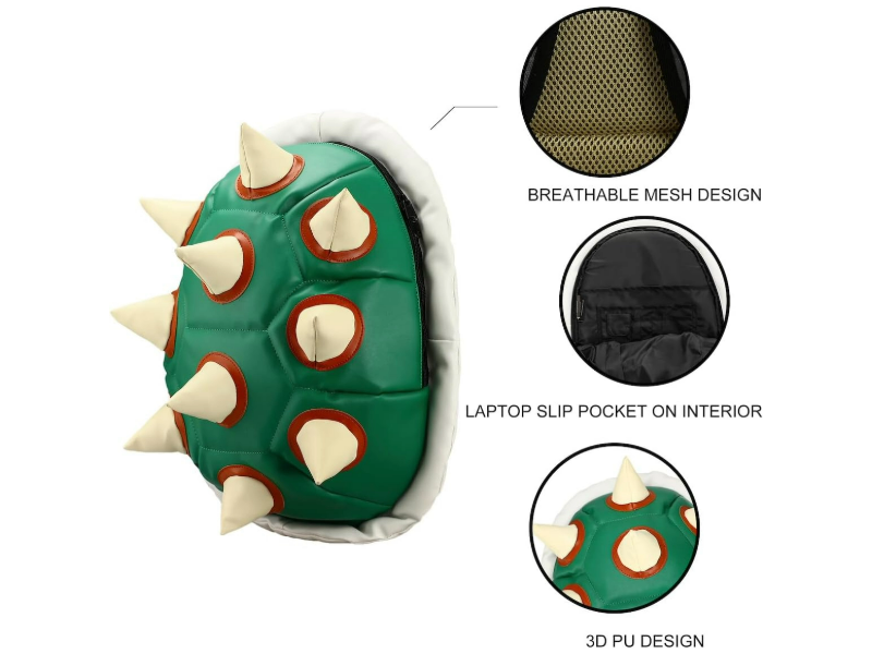 Super Mario Bros Bowser green turtle Shell Backpack