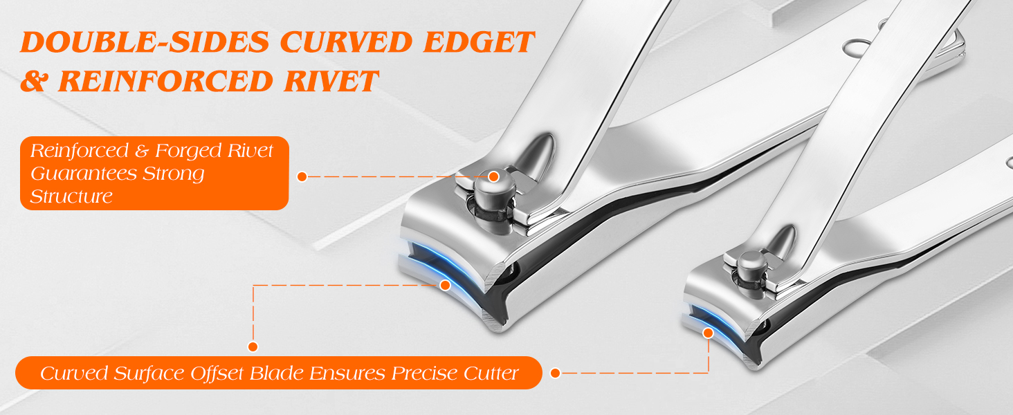 DOUBLE-SIDES CURVED EDGET & REINFORCED RIVET