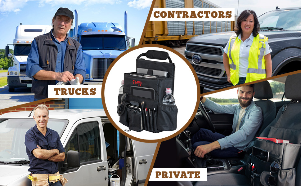 car organizer for contractors truck drivers