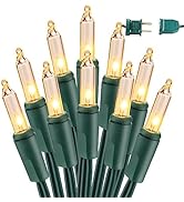 BrizLabs Clear Christmas Lights Outdoor 300 Count 69.6ft Incandescent Christmas Lights Connectabl...
