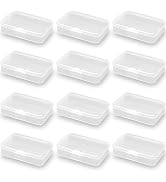 Farmer Mani 12Pcs Rectangular Mini Plastic Storage Containers (3.46 x 2.28 x 0.79 inch), Small Pl...