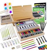 Conda 96 Piece Premium Wooden Art Set with 2 Drawing Pads - Painting & Drawing Supplies Kit with ...