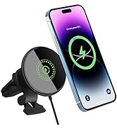 20W Magnetic Wireless Phone Holder Car Charger,Compatible with MagSafe Car Mount with Fast Chargi...